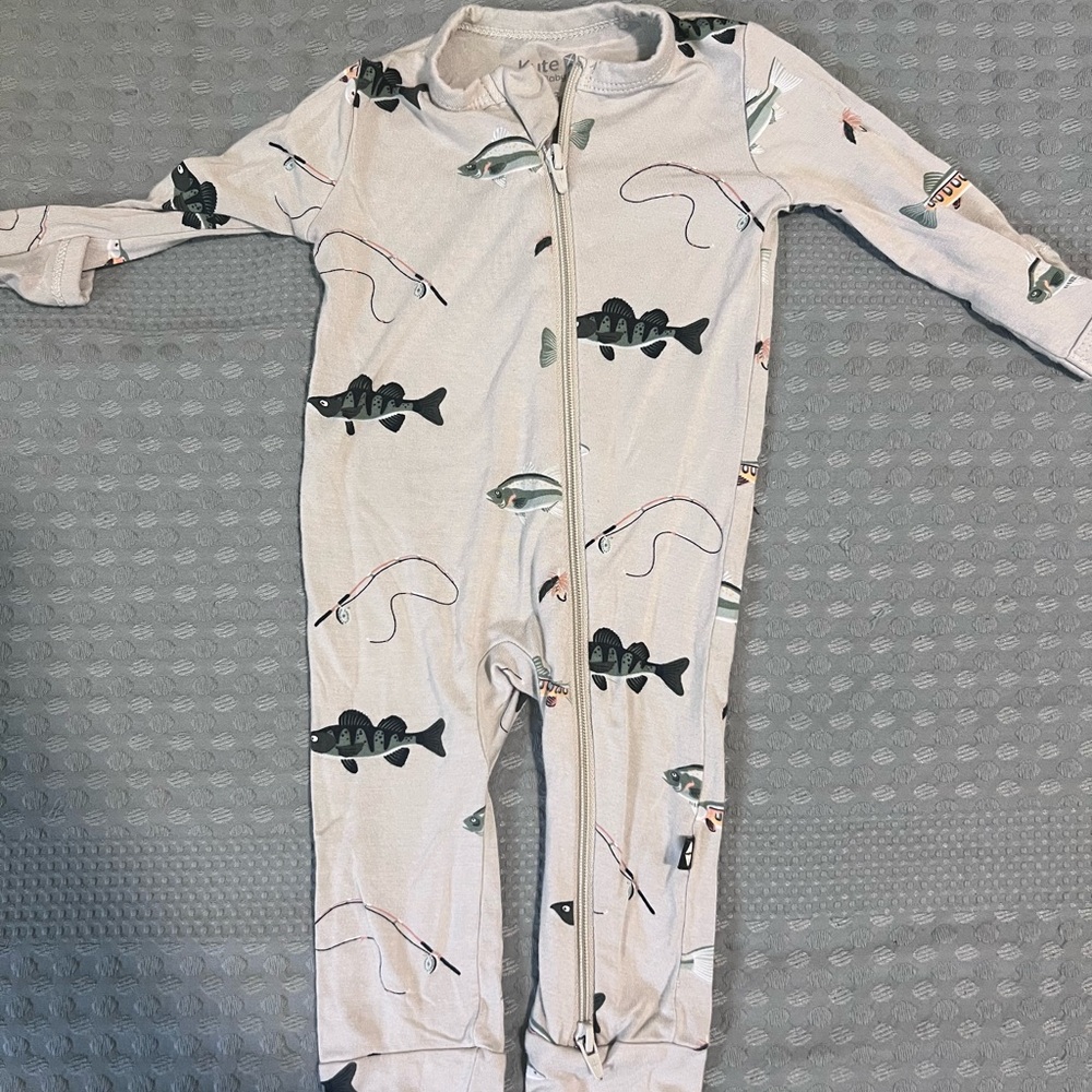 Kyte BABY Cream Fishing Print One Piece